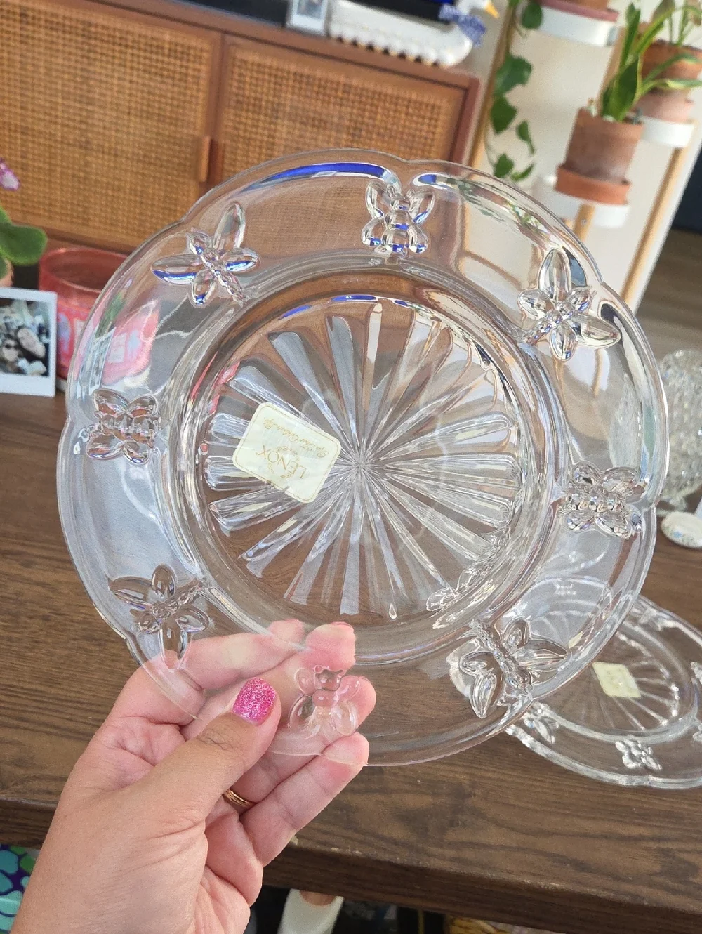 Lenox Butterfly Meadow 8" Crystal Salad Plates - Picture 1 of 11